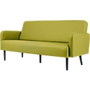 Dreisitzer Sofa meet by Paperflow LISBOA, desinfektionsmittelbeständiger Kunstlederbezug grün, Fussgestell schwarz, B 1760 x T 815 x H 830 mm