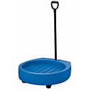 Drum roller with drawbar, polyethylene, W 720 x D 800 x H 225 mm, for 200 l steel drums, 220 l plastic drums, up to 300 kg