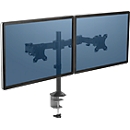 Dual monitor arm Fellowes Reflex, up to 32" width, VESA, swivel/pivot/tilt, height &amp; depth adjustable, black