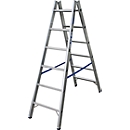 Dubbele trapladder, van aluminium, 2x 6 sporten