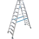 Dubbele trapladder van aluminium met wielen, 2 x 10 treden