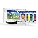 Durable card holder Pushbox Trio, plastic, practical slide function, 10 pieces