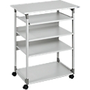 DURABLE Computertrolley 75 VH, in hoogte verstelbaar, breedte 750 mm, met wieltjes, grijs