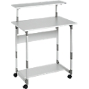 DURABLE Computertrolley 80 VH, in hoogte verstelbaar, breedte 800 mm, met wieltjes, grijs