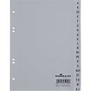 Durable plastic register, DIN A5 portrait, letters A-Z (20 compartments), gray