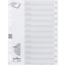 Durable plastic register, months Jan.-Dec., white