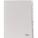 Durable PP register with alternating letters, letters/numbers A-Z./1-20, gray