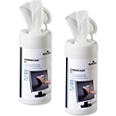 Durable Screenclean, moist, 2 cans of 100 wipes each