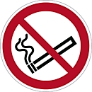 Durable sign, round, for indoor use, motif "No smoking", EN ISO 7010, self-adhesive, white-red, 1 piece