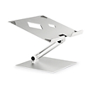 Durable Stand Rise laptop stand, for laptops up to 17", rubber pads, manually adjustable, with recessed grip, aluminum