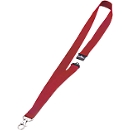 Durable textielband, voor badgehouders/naamplaatjes, karabijnhaak, veiligheidssluiting, L 440 x B 20 mm, textiel, rood, 10 stuks