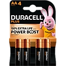 DURACELL® batterijen Plus, Mignon AA, 1,5 V, 4 stuks