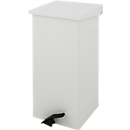 Dutch Design Carro-Kick pedaalemmer, brandveilig, deksel met zachte sluiting, 55 liter, B 300 x D 300 x H 600 mm, wit