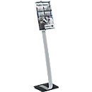 Duurzame Crystal Sign posterstandaard, DIN A3 staand &amp; liggend formaat, in hoogte verstelbaar &amp; draaibaar, 2 folies &amp; instructies, aluminium &amp; acrylglas, metallic zilver