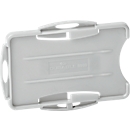 Duurzame Eco badgehouder, voor 2 kaarten, 10 stuks, staand of liggend formaat, B 54 x H 87 mm, gerecycled kunststof, grijs
