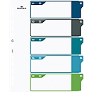 Duurzame index, 5 secties, DIN A4+, indexblad, computerbeschrijfbare index, met gekleurde tabbladen