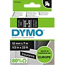 DYMO® Schriftbandkassette D1 45021, 12 mm breit, schwarz/weiss
