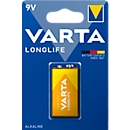 E-Block Batterie VARTA Longlife, 9 V, besonders lange Lebensdauer, 1 Stück, Alkali Mangan