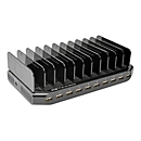 Eaton Tripp Lite Series 10-Port USB Charging Station with Adjustable Storage, 12V 8A (96W) USB Charger Output, Schuko Power Cord - Netzteil - 96 Watt - 8 A - 10 Ausgabeanschlussstellen (10 x 4-poliger USB Typ A) - Schwarz