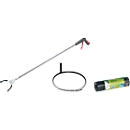 Economy set Greifboy 50 gripper + Beutelboy & Secolan® Heavy-duty rubbish bag COEX, 120 l, grey, 10 pieces