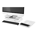 Economy-Set LEITZ® Ergo WOW bestehend aus Monitorständer bis 27 ", Handballenauflage für Tastaturen & Mousepads mit Handballenauflage, ergonomisch, 2-stufig höhenverstellbar, weiß/schwarz