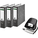 Economy set Leitz® map 1080, 80 mm, 20 stuks + gratis Leitz® punch NeXXt serie 5008, zwart