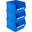 Economy storage box set PROFI LF 543 series, polypropylene, L 500 x W 470 x H 300 mm, 57 l, blue, 3 pcs.