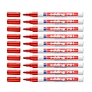EDDING 751 lakmarker, 10 stuks, ronde punt, lijndikte 1-2 mm, rood