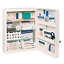 Eerste hulp kast FAMULUS, afsluitbaar, voor vulsets DIN 13157 &amp;13169, 7 binnenvakken, B 350 x D 150 x H 450 mm, wit