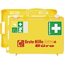 EHBO-koffer Extra+ KANTOOR SN-CD, DIN 13157, geel, reflecterende strepen, incl. wandhouder, gevuld, ABS-kunststof