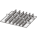 Einrichtungs-Sortiment, 6 Zwischenstege/10 Trennwände, 50 mm, Stahlblech