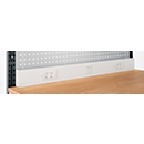 Energieleiste für AST31 Tischaufbau mit H 1615 mm, anschlussfertig, 4 x Steckdosen, 1 x Schalter, B 1880 x T 60 x H 100 mm, Kunststoff, lichtgrau