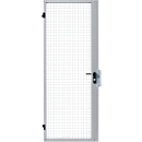 Enkele vleugeldeur, voor gaas-scheidingssysteem, Deuraanslag rechts/links, B 1000 x H 2070 mm, met insteekslot, lichtzilver