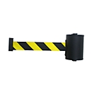 Enrouleur de sangle mural, fixation par vis, 10 m de long, pivotant, noir/jaune