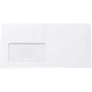 Enveloppes blanches, 110 x 220 mm (DL), 80 g/m², avec fermeture adhésive, papier recyclé, avec fenêtre, 1000 pièces