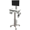 Ergotron Computerwagen CareFit Slim 2.0, mit Schublade, für Monitore bis 27 Zoll, höhenverstellbar, weiß/warmgrau