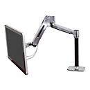 Ergotron LX HD Sit-Stand - Befestigungskit (Gelenkarm, Stange, VESA-Adapter, Tisch-Klemme, Befestigung für Kabeldurchgang) - Konstante Krafttechnologie - für LCD-Display - Polished Aluminum - Bildschirmgröße: up to 124.5 cm (up to 49")