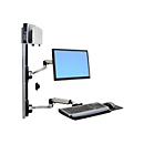 Ergotron LX Wall Mount System - Befestigungskit (Wandarm, Maushalterung, 2 Schienenabdeckungen, Tastaturarm, 2 Kabelkanäle, Handgelenkkissen, Wandschiene 10", Wandschiene 34", CPU Abstandhalter, Montagesystem mit CPU-Halterung und Armen, medium CP...