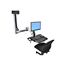 Ergotron Sit-Stand Combo Extender - Montagekomponente (Verlängerungsarm, Wandschienenhalterung, Armabdeckung, Befestigungsmaterialien) - für LCD-Display / PC-Ausrüstung - Aluminium, hochwertiger Kunststoff - Polished Aluminum