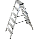Escabeau double en alu, 2 x 6 marches