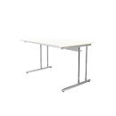 Escritorio Toledo, ajustable en altura, rectangular, base de pata en C, anchura 1200 mm, blanco