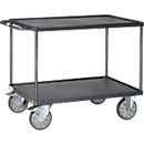 ESD-Tischwagen Fetra 9401W, bis 600 kg, 2 Etagen mit Wannen, Ladefläche L 1000 x B 600 mm, TPE-Bereifung, Schiebegriff, Stahl, schiefergrau