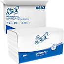 Essuie-mains enchevêtrés SCOTT®, pliage en C, 1 épaisseur, L 315 x l. 215 mm, blanc, 3180 feuilles