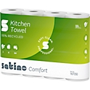 Essuie-tout Satino Comfort, 2 plis, avec gaufrage, L 14 m x l 220 mm, 100 % papier recyclé, extra-blanc, 4 x 64 feuilles
