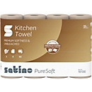 Essuie-tout Satino PureSoft, 2 plis, avec gaufrage, L 14 m x l 220 mm, 100 % carton recyclé, beige doux, 4 x 64 feuilles
