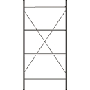 Estantería base, 4 estantes, Al 2278 x An 1055 x P 300 mm, lacado