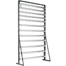 Estantería con montantes, con capacidad de almacenamiento por un solo lado, 12 filas, sin cajones de almacenamiento a la vista, An 1145 x Pr 400 x Al 1950 mm, acero, gris antracita RAL 7016