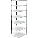 Estantería de acero PROGRESS 2000, módulo de estantería esquinera, sin pared trasera, Al 2600 x An 400 + P 600 mm, bastidor negro