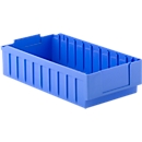 Estantería RK 521B, poliestireno, L 490 x A 243 x H 115 mm, 10 estantes, para profundidad de armario 500 mm, azul