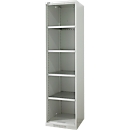 Estantería Schäfer Shop Genius FS, acero, con orificios de ventilación, An 545 x Pr 520 x Al 1950 mm, 5 OH, gris claro, hasta 250 kg 